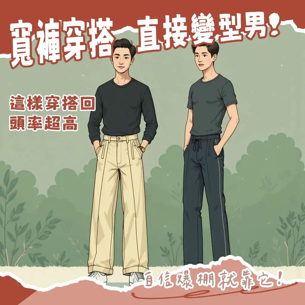男生寬褲配什麼上衣，型男穿搭指南，含上窄下寬、上寬下寬、四季搭配與風格解析