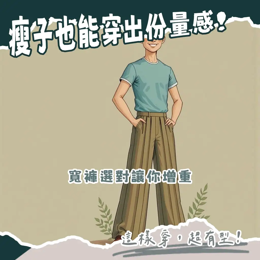 瘦子穿寬褲如何有型？掌握材質、版型與搭配技巧，輕鬆擺脫紙片感，展現時尚自信！