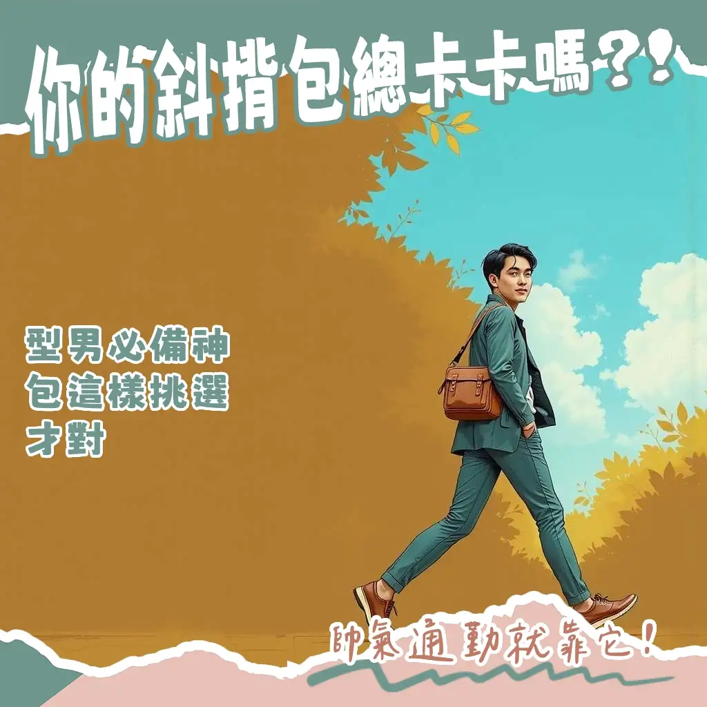 大斜背包男推薦款式：包含郵差包、筆電包與防水機能包
